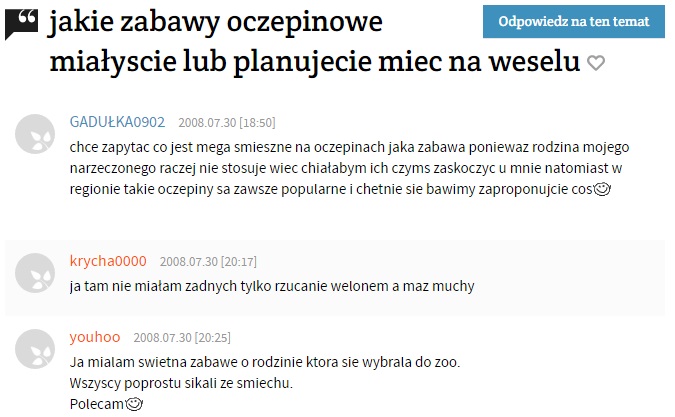 Jakie zabawy na weselu - oczepiny