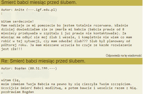 wpis o ślubie w żałobie po śmierci babci